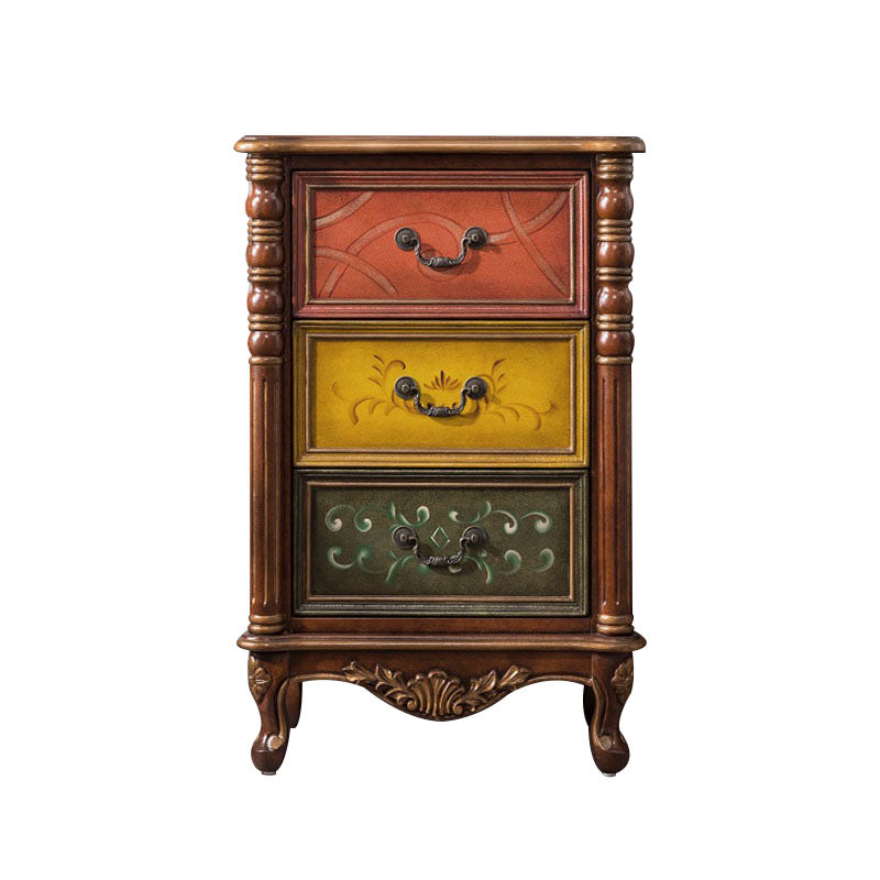 Traditional Style Storage Chest Vertical Lingerie Chest with 3 / 4 Drawers 22"L x 14"W x 33"H Brown Clearhalo 'Bedroom Furniture' 'Dressers & Chests' 'dressers_chests' 'furn' 'furn_dressers_chests' 'Furniture' 5389784