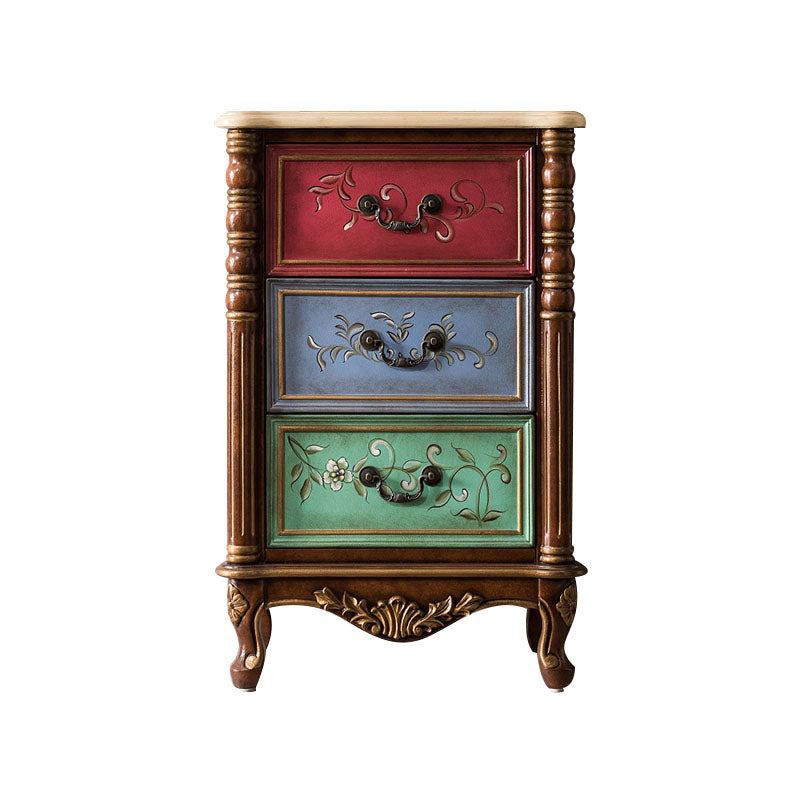 Traditional Style Storage Chest Vertical Lingerie Chest with 3 / 4 Drawers 22"L x 14"W x 33"H Dark Brown Clearhalo 'Bedroom Furniture' 'Dressers & Chests' 'dressers_chests' 'furn' 'furn_dressers_chests' 'Furniture' 5389785