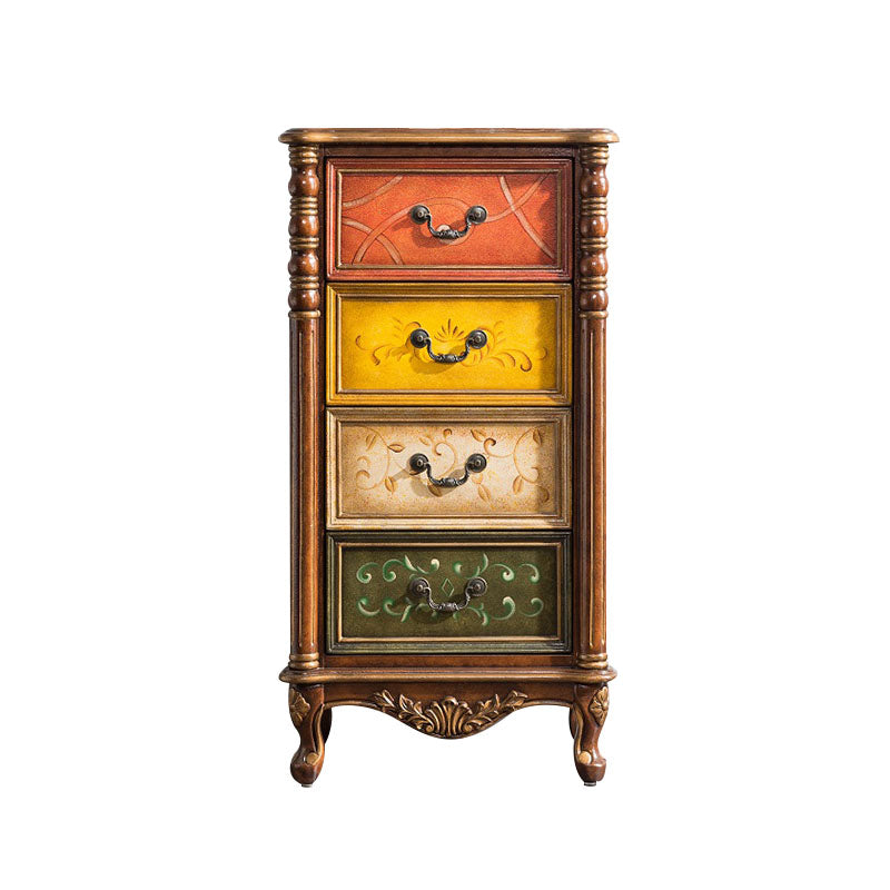 Traditional Style Storage Chest Vertical Lingerie Chest with 3 / 4 Drawers 22"L x 14"W x 41"H Brown Clearhalo 'Bedroom Furniture' 'Dressers & Chests' 'dressers_chests' 'furn' 'furn_dressers_chests' 'Furniture' 5389789