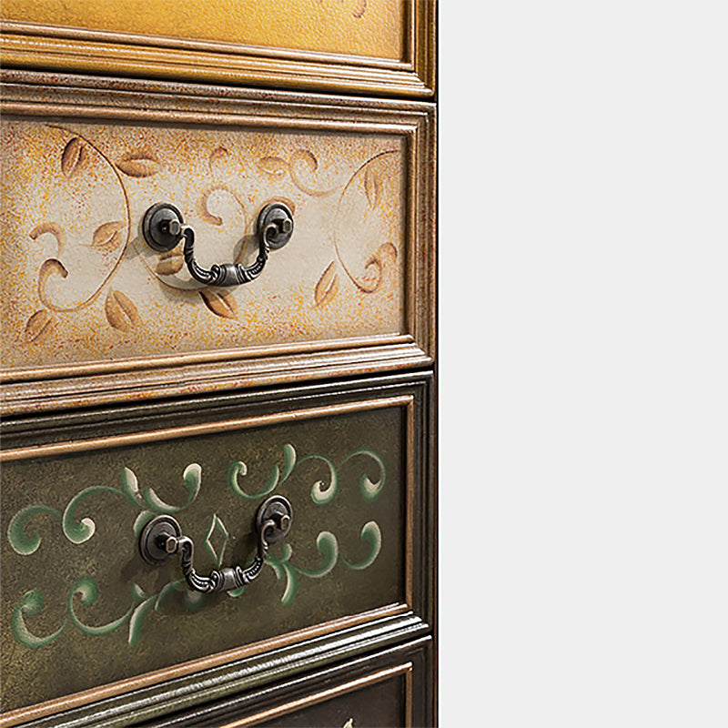 Traditional Style Storage Chest Solid Wood Vertical Lingerie Chest with 3 / 4 Drawers