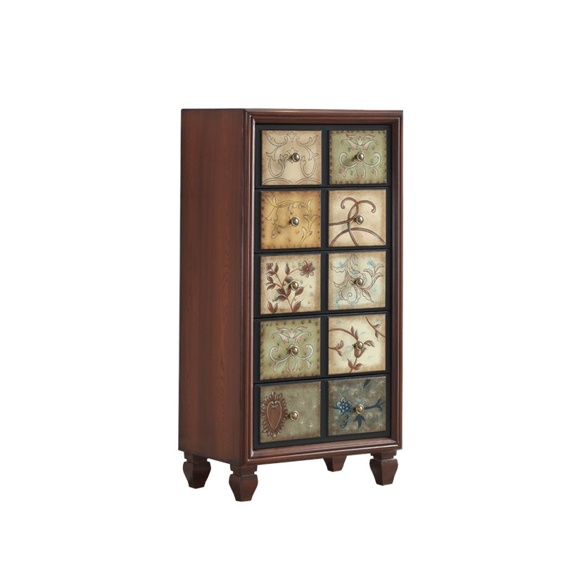 Stile tradizionale torace marrone per il petto di stoccaggio in legno massiccio con multi cassetti