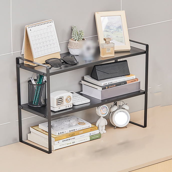 Modern Style Bookshelf Metal Open Back Bookcase for Home Office 21.7"L x 8.3"W x 14.8"H Black Clearhalo 'Bookcases' 'furn' 'furn_bookcases' 'Furniture' 'Office Furniture' 5389867