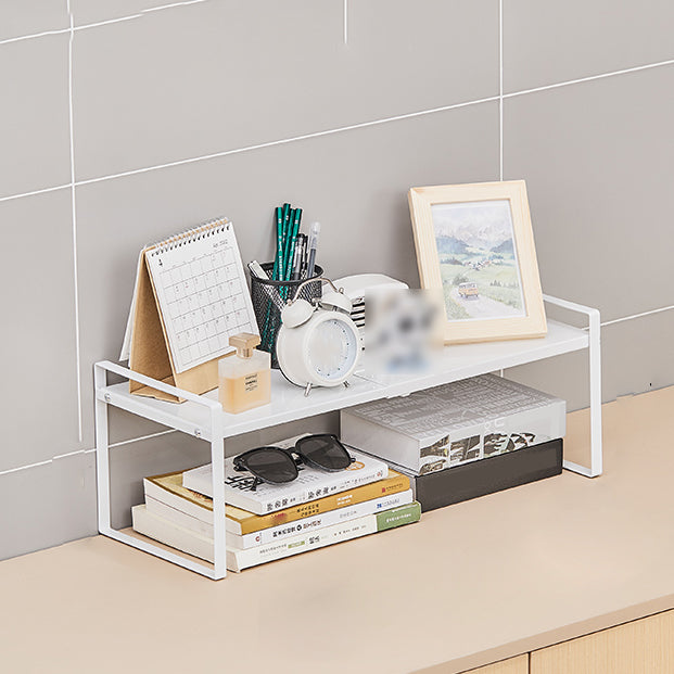 Modern Style Bookshelf Metal Open Back Bookcase for Home Office 21.7"L x 8.3"W x 7"H White Clearhalo 'Bookcases' 'furn' 'furn_bookcases' 'Furniture' 'Office Furniture' 5389868