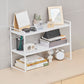 Modern Style Bookshelf Metal Open Back Bookcase for Home Office 21.7"L x 8.3"W x 14.8"H White Clearhalo 'Bookcases' 'furn' 'furn_bookcases' 'Furniture' 'Office Furniture' 5389870