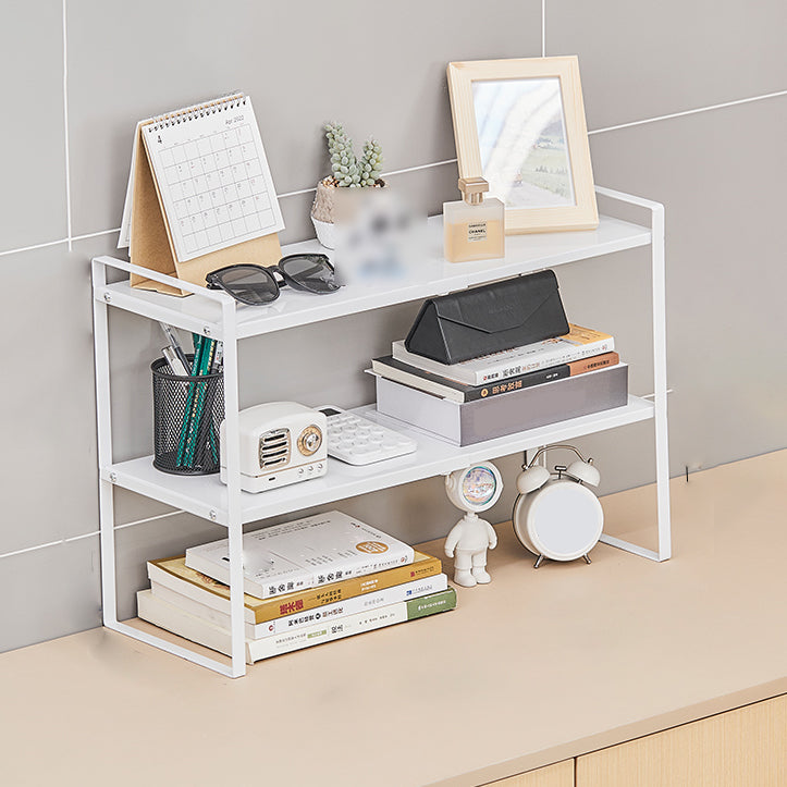 Modern Style Bookshelf Metal Open Back Bookcase for Home Office 21.7"L x 8.3"W x 14.8"H White Clearhalo 'Bookcases' 'furn' 'furn_bookcases' 'Furniture' 'Office Furniture' 5389870