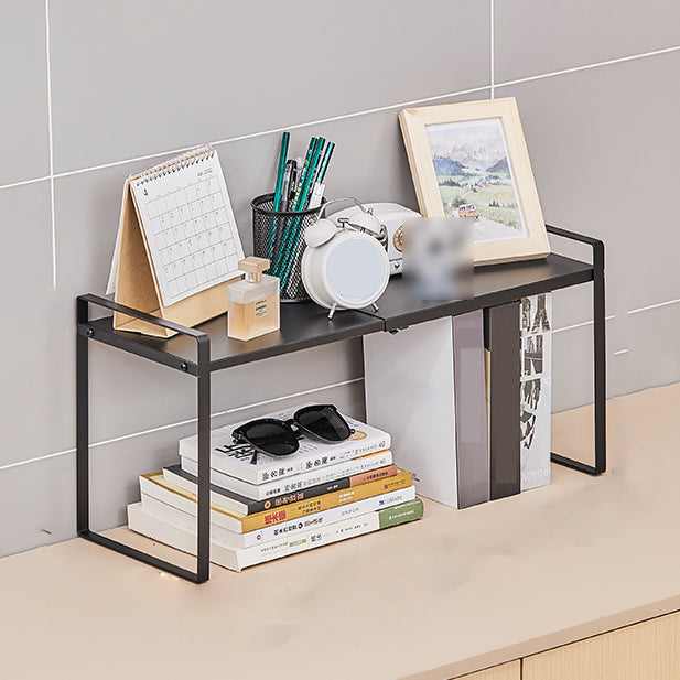Modern Style Bookshelf Metal Open Back Bookcase for Home Office 21.7"L x 8.3"W x 9.8"H Black Clearhalo 'Bookcases' 'furn' 'furn_bookcases' 'Furniture' 'Office Furniture' 5389872