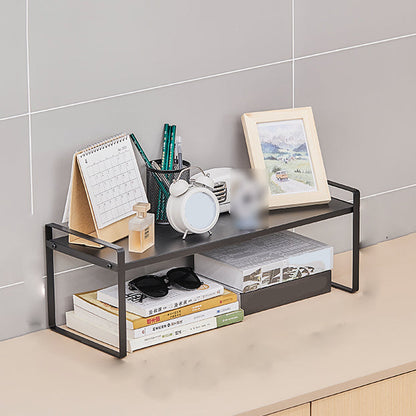 Modern Style Bookshelf Metal Open Back Bookcase for Home Office 21.7"L x 8.3"W x 7"H Black Clearhalo 'Bookcases' 'furn' 'furn_bookcases' 'Furniture' 'Office Furniture' 5389874