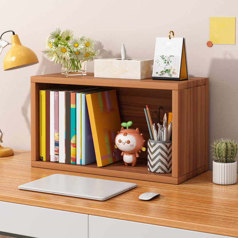 Contemporary Engineer Wood Bookshelf Closed Back Bookcase,17.7"L x 6.7"W x 11.8"H Dark Wood Clearhalo 'Bookcases' 'furn' 'furn_bookcases' 'Furniture' 'Office Furniture' 5389901