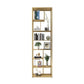 Open Back Bookshelf Scandinavian Home Office Bookcase with Metal Shelves