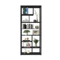 Open Back Bookshelf Scandinavian Home Office Bookcase with Metal Shelves