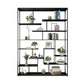 Open Back Bookshelf Scandinavian Home Office Bookcase with Metal Shelves