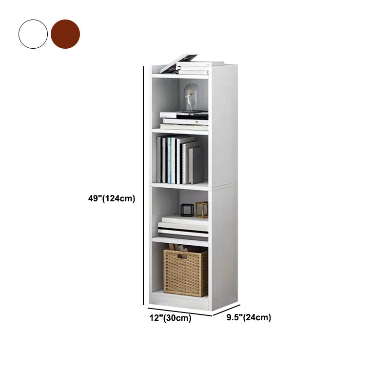 Contemporary Engineered Wood Bookcase, Geometric Bookshelf for Bedroom