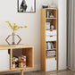 Contemporary Wood Bookcase, Geometric Bookshelf for Living Room 13"L x 9.4"W x 59.1"H Wood Clearhalo 'Bookcases' 'furn' 'furn_bookcases' 'Furniture' 'Office Furniture' 5390004