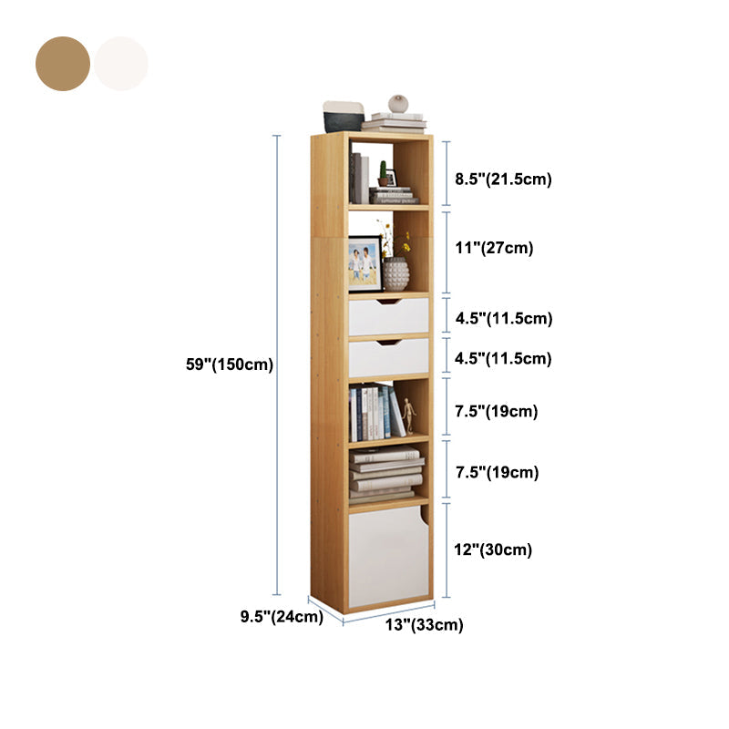 Contemporary Wood Bookcase, Geometric Bookshelf for Living Room Clearhalo 'Bookcases' 'furn' 'furn_bookcases' 'Furniture' 'Office Furniture' 5390014