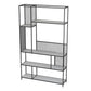 Nordic Metal Storage Bookshelf Rectangle Bookcase for Home Office 23.6"L x 11.8"W x 70.9"H Black Clearhalo 'Bookcases' 'furn' 'furn_bookcases' 'Furniture' 'Office Furniture' 5390025
