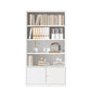Closed Standard Bookshelf Modern Door Home Study Living Room Bookcase 31.5"L x 12.9"W x 59"H White Clearhalo 'Bookcases' 'furn' 'furn_bookcases' 'Furniture' 'Office Furniture' 5390038