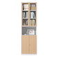Closed Standard Bookshelf Modern Door Home Study Living Room Bookcase 23.6"L x 12.9"W x 78.7"H White-Yellow Clearhalo 'Bookcases' 'furn' 'furn_bookcases' 'Furniture' 'Office Furniture' 5390042