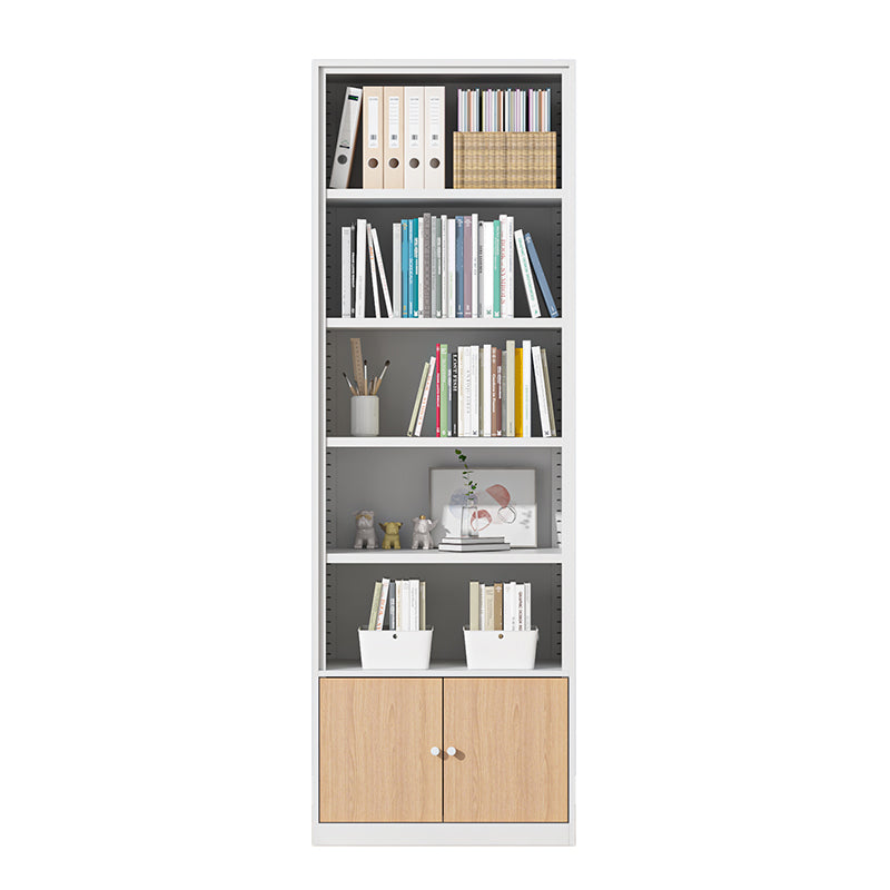Closed Standard Bookshelf Modern Door Home Study Living Room Bookcase 23.6"L x 12.9"W x 70.9"H White-Yellow Clearhalo 'Bookcases' 'furn' 'furn_bookcases' 'Furniture' 'Office Furniture' 5390044
