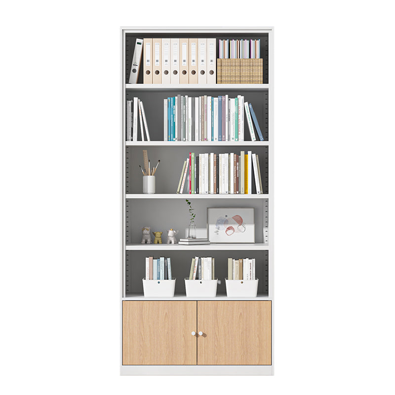 Closed Standard Bookshelf Modern Door Home Study Living Room Bookcase 31.5"L x 12.9"W x 70.9"H White-Yellow Clearhalo 'Bookcases' 'furn' 'furn_bookcases' 'Furniture' 'Office Furniture' 5390046