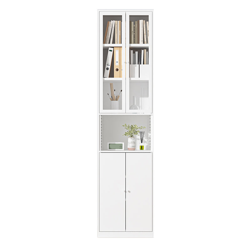 Closed Standard Bookshelf Modern Door Home Study Living Room Bookcase 19.7"L x 12.9"W x 78.7"H White Clearhalo 'Bookcases' 'furn' 'furn_bookcases' 'Furniture' 'Office Furniture' 5390047
