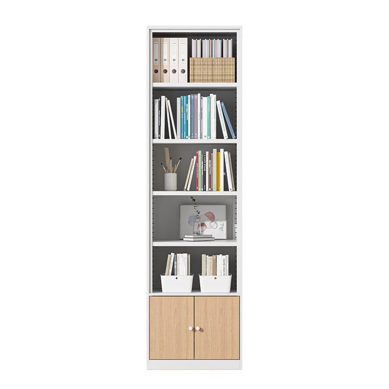 Closed Standard Bookshelf Modern Door Home Study Living Room Bookcase 19.7"L x 12.9"W x 70.9"H White-Yellow Clearhalo 'Bookcases' 'furn' 'furn_bookcases' 'Furniture' 'Office Furniture' 5390054
