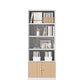 Closed Standard Bookshelf Modern Door Home Study Living Room Bookcase 23.6"L x 12.9"W x 59"H White-Yellow Clearhalo 'Bookcases' 'furn' 'furn_bookcases' 'Furniture' 'Office Furniture' 5390057