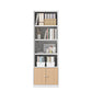 Closed Standard Bookshelf Modern Door Home Study Living Room Bookcase 19.7"L x 12.9"W x 59"H White-Yellow Clearhalo 'Bookcases' 'furn' 'furn_bookcases' 'Furniture' 'Office Furniture' 5390059