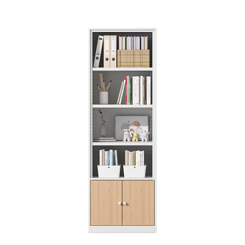 Closed Standard Bookshelf Modern Door Home Study Living Room Bookcase 19.7"L x 12.9"W x 59"H White-Yellow Clearhalo 'Bookcases' 'furn' 'furn_bookcases' 'Furniture' 'Office Furniture' 5390059
