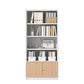 Closed Standard Bookshelf Modern Door Home Study Living Room Bookcase 27.6"L x 12.9"W x 59"H White-Yellow Clearhalo 'Bookcases' 'furn' 'furn_bookcases' 'Furniture' 'Office Furniture' 5390061