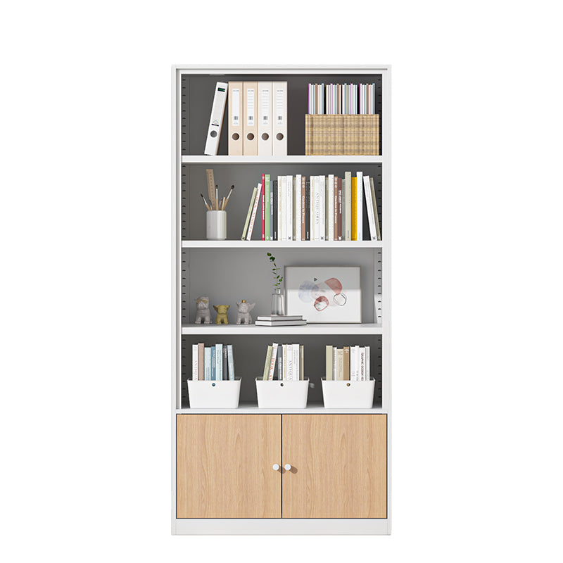 Closed Standard Bookshelf Modern Door Home Study Living Room Bookcase 27.6"L x 12.9"W x 59"H White-Yellow Clearhalo 'Bookcases' 'furn' 'furn_bookcases' 'Furniture' 'Office Furniture' 5390061