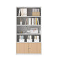 Closed Standard Bookshelf Modern Door Home Study Living Room Bookcase 31.5"L x 12.9"W x 59"H White-Yellow Clearhalo 'Bookcases' 'furn' 'furn_bookcases' 'Furniture' 'Office Furniture' 5390069