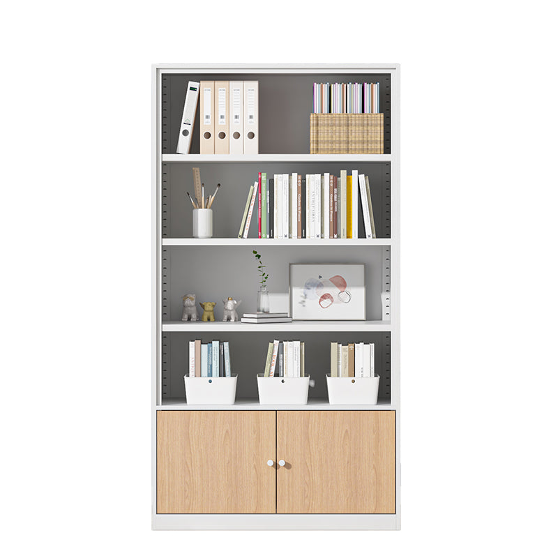 Closed Standard Bookshelf Modern Door Home Study Living Room Bookcase 31.5"L x 12.9"W x 59"H White-Yellow Clearhalo 'Bookcases' 'furn' 'furn_bookcases' 'Furniture' 'Office Furniture' 5390069