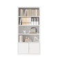Closed Standard Bookshelf Modern Door Home Study Living Room Bookcase 27.6"L x 12.9"W x 59"H White Clearhalo 'Bookcases' 'furn' 'furn_bookcases' 'Furniture' 'Office Furniture' 5390071