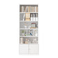 Closed Standard Bookshelf Modern Door Home Study Living Room Bookcase 27.6"L x 12.9"W x 70.9"H White Clearhalo 'Bookcases' 'furn' 'furn_bookcases' 'Furniture' 'Office Furniture' 5390073