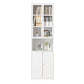 Closed Standard Bookshelf Modern Door Home Study Living Room Bookcase 23.6"L x 12.9"W x 78.7"H White Clearhalo 'Bookcases' 'furn' 'furn_bookcases' 'Furniture' 'Office Furniture' 5390074