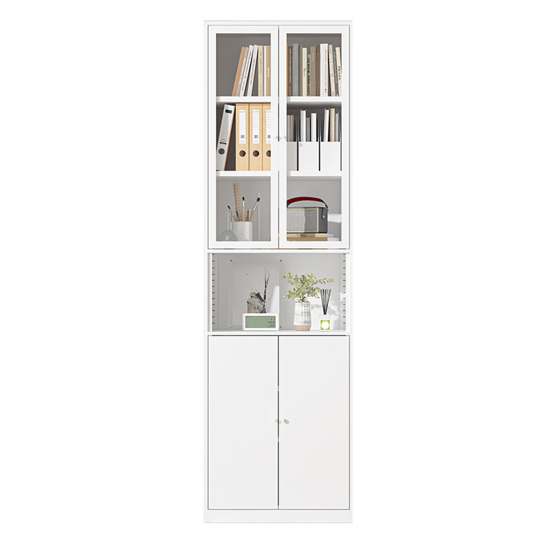 Closed Standard Bookshelf Modern Door Home Study Living Room Bookcase 23.6"L x 12.9"W x 78.7"H White Clearhalo 'Bookcases' 'furn' 'furn_bookcases' 'Furniture' 'Office Furniture' 5390074