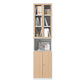 Closed Standard Bookshelf Modern Door Home Study Living Room Bookcase 19.7"L x 12.9"W x 78.7"H White-Yellow Clearhalo 'Bookcases' 'furn' 'furn_bookcases' 'Furniture' 'Office Furniture' 5390075