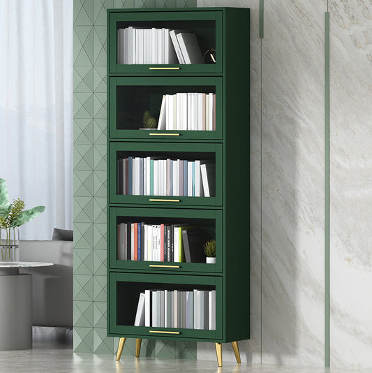 Modern Engineered Wood Bookcase, Door Bookshelf for Any Room, 12" W