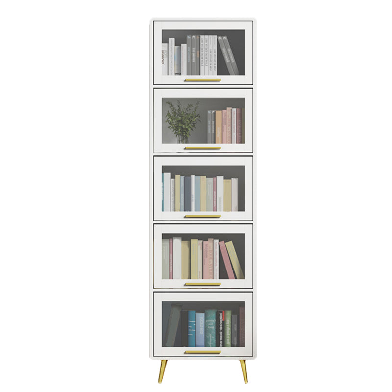 Modern Engineered Wood Bookcase, Door Bookshelf for Any Room, 12" W