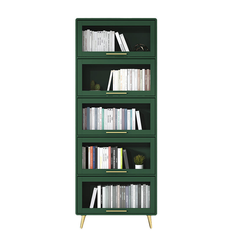 Modern Engineered Wood Bookcase, Door Bookshelf for Any Room, 12" W