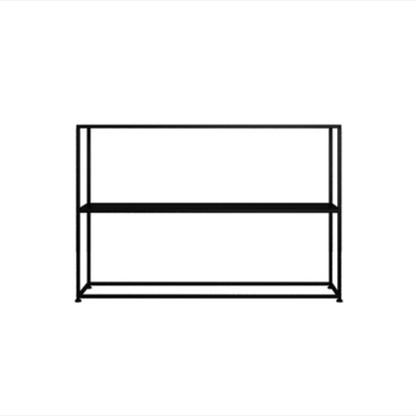 Metal Open Back Bookcase Industrial Etagere Storage Bookshelf