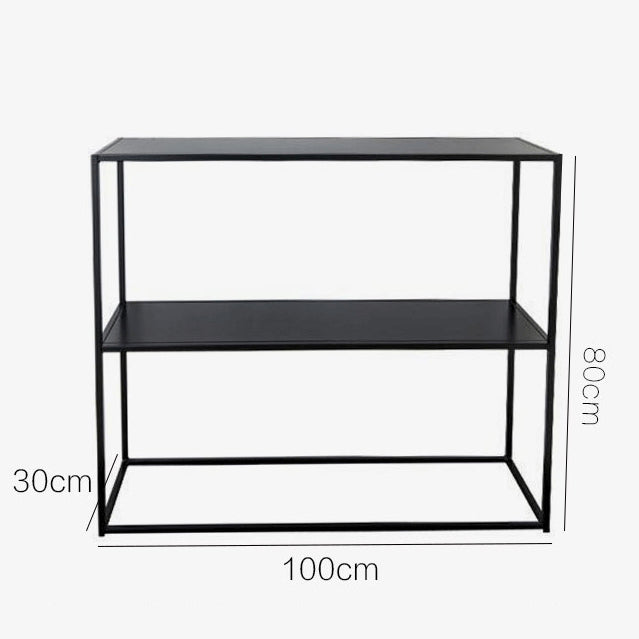 Metal Open Back Bookcase Industrial Etagere Storage Bookshelf