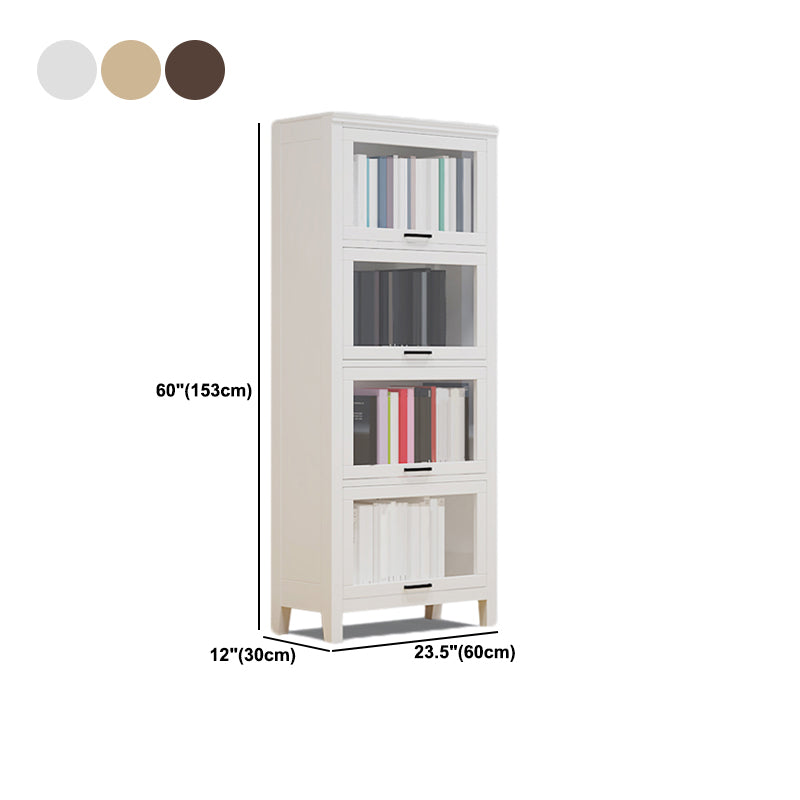 Modern Solid Wood Bookcase, Door Bookshelf for Any Room, 24" L X 12" W