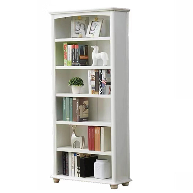 Scandinavian Wood Bookshelf Home Office Closed Back Bookcase 31.5"L x 11.8"W x 70.9"H White Drawer Not Included Clearhalo 'Bookcases' 'furn' 'furn_bookcases' 'Furniture' 'Office Furniture' 5390164