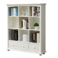 Scandinavian Wood Bookshelf Home Office Closed Back Bookcase 47.2"L x 11.8"W x 51.2"H White 3 Clearhalo 'Bookcases' 'furn' 'furn_bookcases' 'Furniture' 'Office Furniture' 5390168