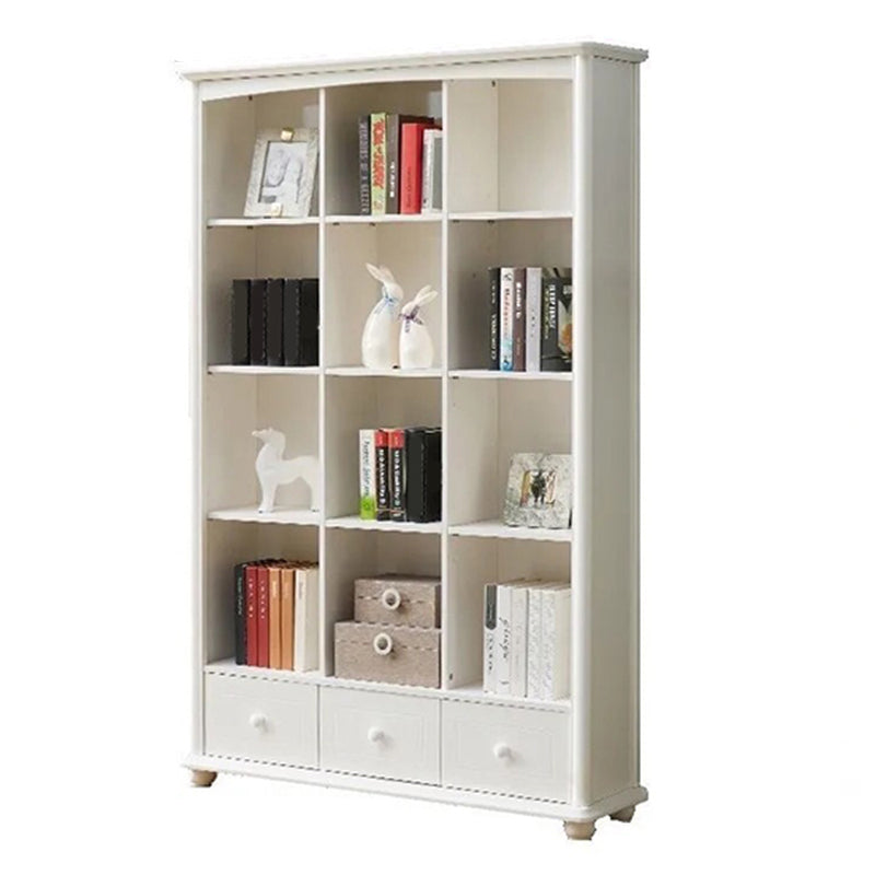 Scandinavian Wood Bookshelf Home Office Closed Back Bookcase 47.2"L x 11.8"W x 70.9"H White 3 Clearhalo 'Bookcases' 'furn' 'furn_bookcases' 'Furniture' 'Office Furniture' 5390171