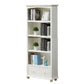 Scandinavian Wood Bookshelf Home Office Closed Back Bookcase 28"L x 12"W x 59"H White 1 Clearhalo 'Bookcases' 'furn' 'furn_bookcases' 'Furniture' 'Office Furniture' 5390174