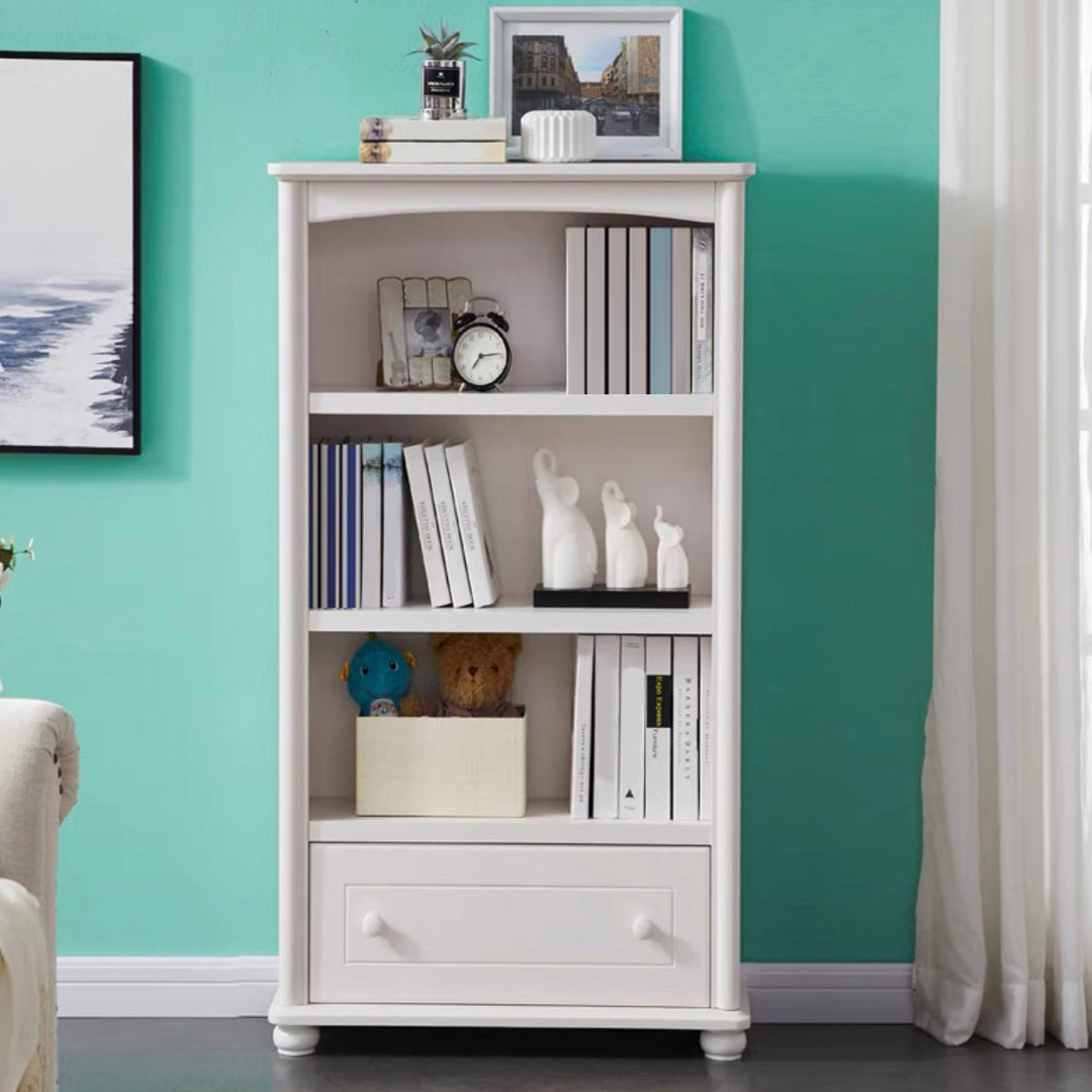 Scandinavian Wood Bookshelf Home Office Closed Back Bookcase White 1 Clearhalo 'Bookcases' 'furn' 'furn_bookcases' 'Furniture' 'Office Furniture' 5390190