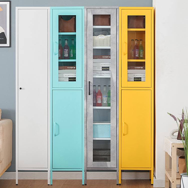 71"H Closed Metal Bookshelf Nordic Home Office Rectangular Bookcase Clearhalo 'Bookcases' 'furn' 'furn_bookcases' 'Furniture' 'Office Furniture' 5390235