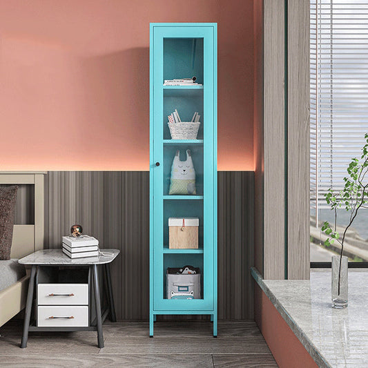 71"H Closed Metal Bookshelf Nordic Home Office Rectangular Bookcase Clearhalo 'Bookcases' 'furn' 'furn_bookcases' 'Furniture' 'Office Furniture' 5390237